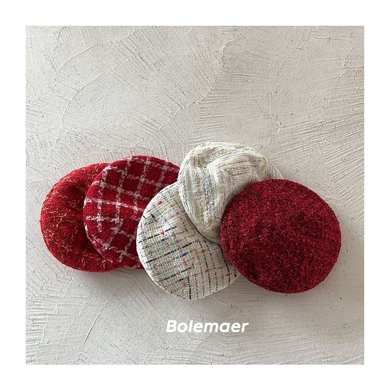 Mũ nồi dạ tweet nhiều họa tiết cho bé gái lớn