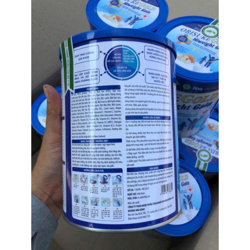 Sữa obisure Gold Hiweight Gain 900g cung cấp dinh dưỡng Giúp Tăng Cân, Tăng Sức Đề Kháng, Ăn Ngon Ngủ Ngon