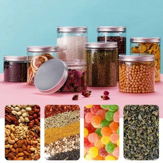 Hũ Nhựa Nắp Nhôm 50Gr 100Gr 200Gr 250Gr 350Gr 500Gr 800Gr 1000Gr 1200Gr Đựng Thực Phẩm Hủ Lọ Nhựa Pet