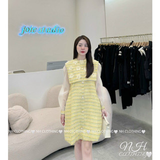 Váy dạ đính hoa tay tơ xinh xỉu sm