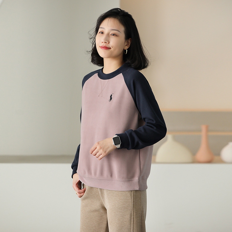 Áo T-shirt nỉ dài tay KAMAKA lệch mạu cổ tròn - NU9422