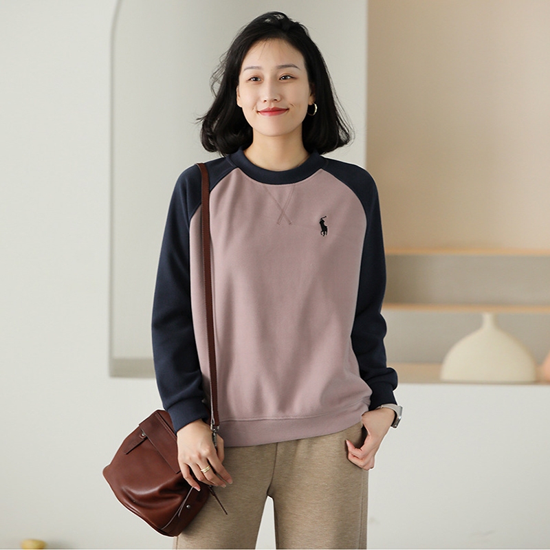 Áo T-shirt nỉ dài tay KAMAKA lệch mạu cổ tròn - NU9422