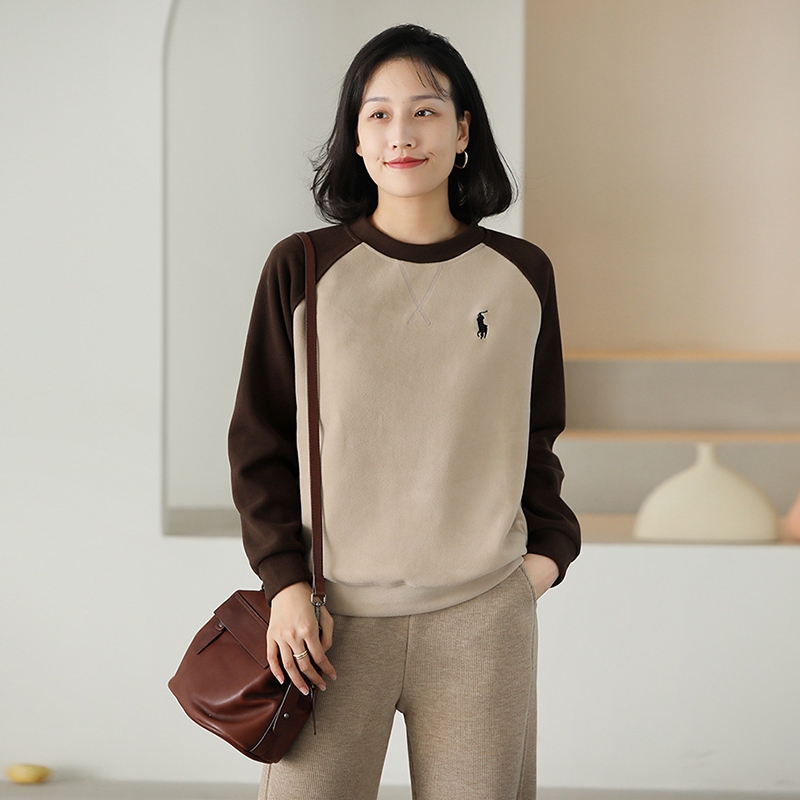 Áo T-shirt nỉ dài tay KAMAKA lệch mạu cổ tròn - NU9422