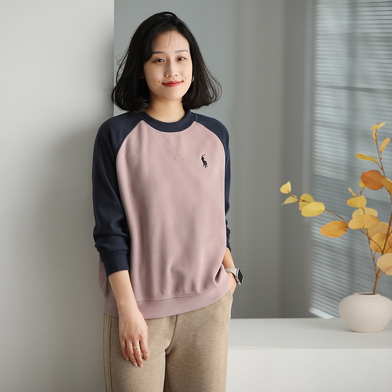 Áo T-shirt nỉ dài tay KAMAKA lệch mạu cổ tròn - NU9422