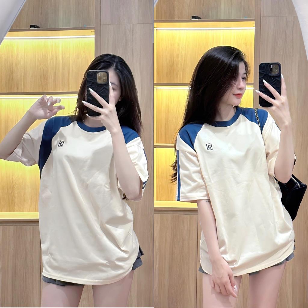 Áo Thun Cotton 3158 - Chữ g Thêu Phối Tay Sọc Vai , Form 40-75kg