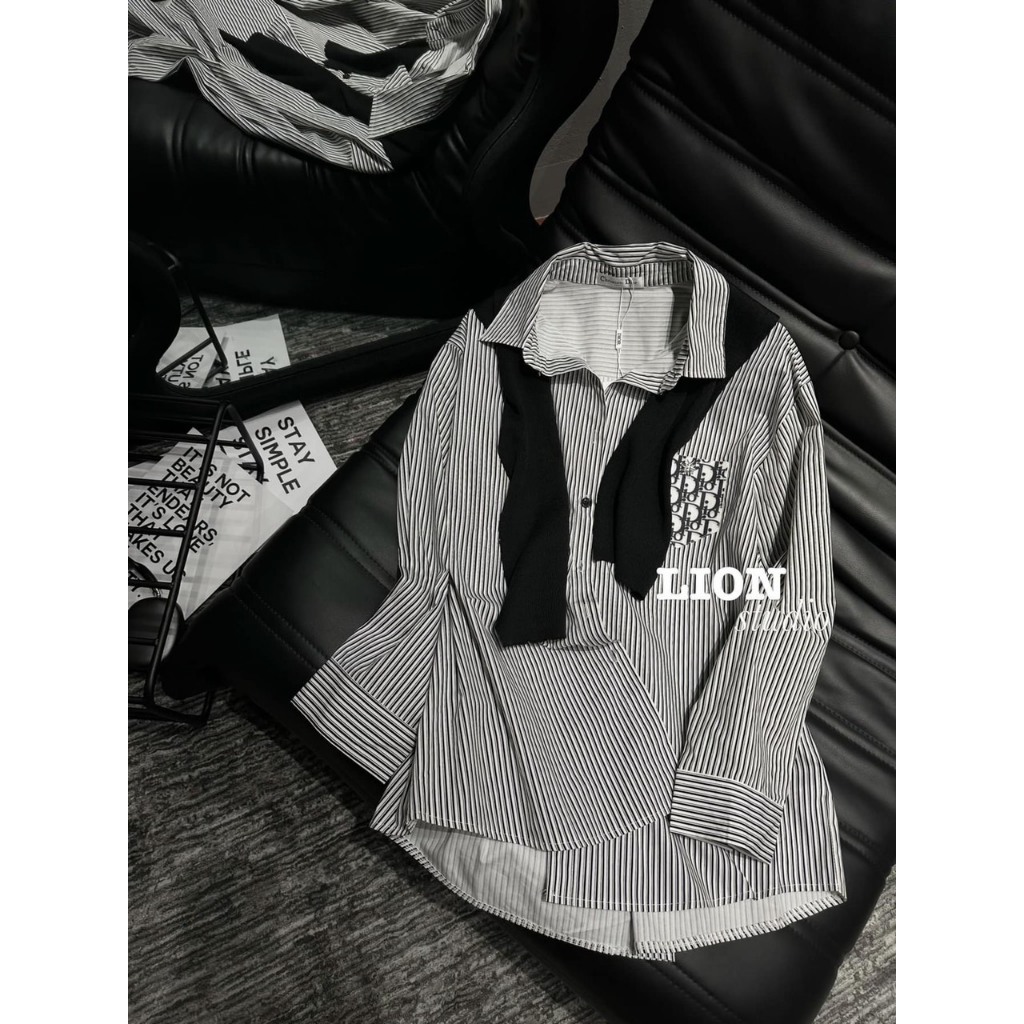 SOMI KẺ DIOR BUỘC VẠT XINH, ÁO SƠ MI THUỶ THỦ - HÀNG CAO CẤP -ND- NXBOUTIQUE