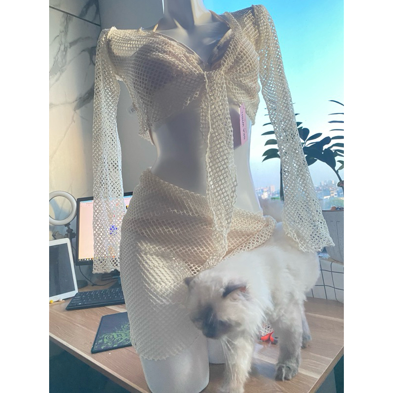 Set áo khác ngoài và khăn