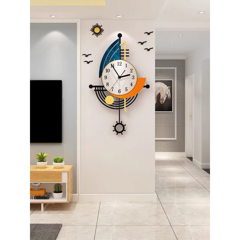 Đồng Hồ Treo Tường Hình Thuyền Buồm - Thuận Buồm Xuôi Gió HỔ DECOR - TRANH ĐỒNG HỒ CAO CẤP
