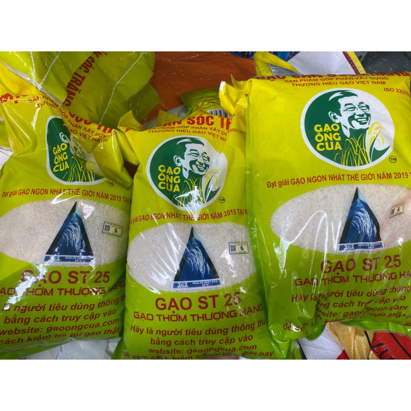 Gạo ST25 Ông Cua-Thượng hạng,chuẩn hàng Sóc Trăng- Bao5kg