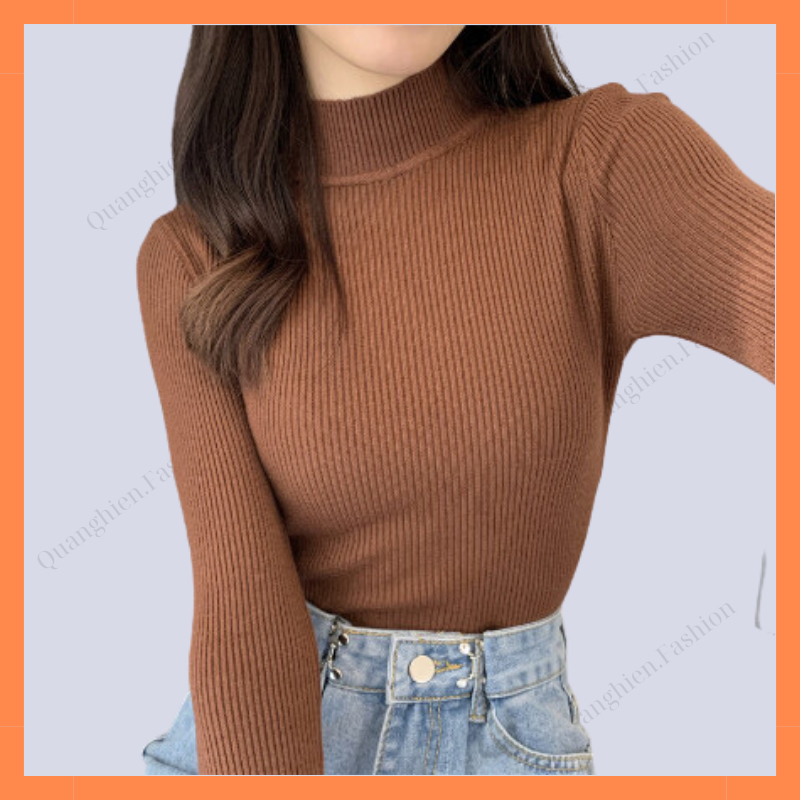 Áo len tăm cổ 3 phân siêu mềm mịn hàng Quảng Châu MS088