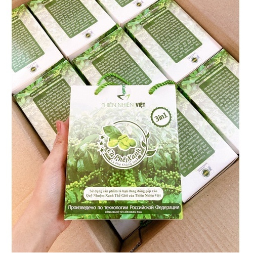 Cà Phê Xanh Giảm Cân mẫu mới chính hãng hộp 30 gói