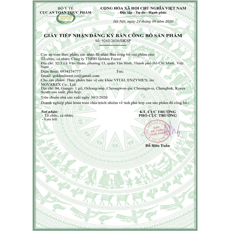 Enzymes Vital Hàn Quốc 30 Gói