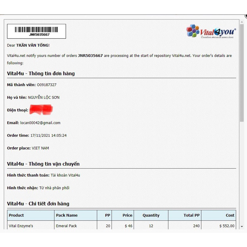 Enzymes Vital Hàn Quốc 30 Gói