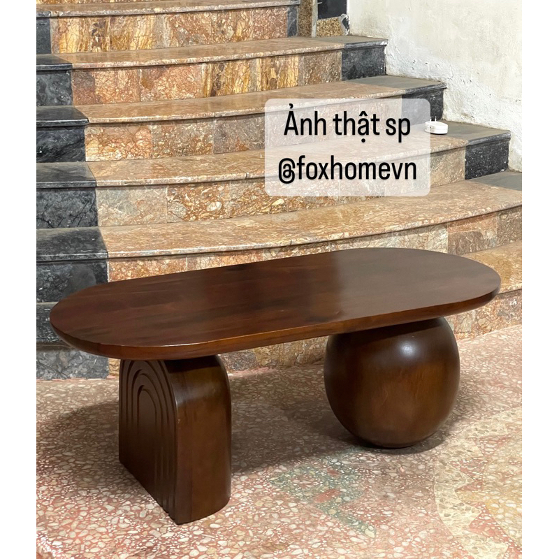 FREESHIP HN Bàn trà sofa dài 100cm cao 38cm gỗ tự nhiên cao cấp decor phòng khách, homestay - FOXHOMEVN