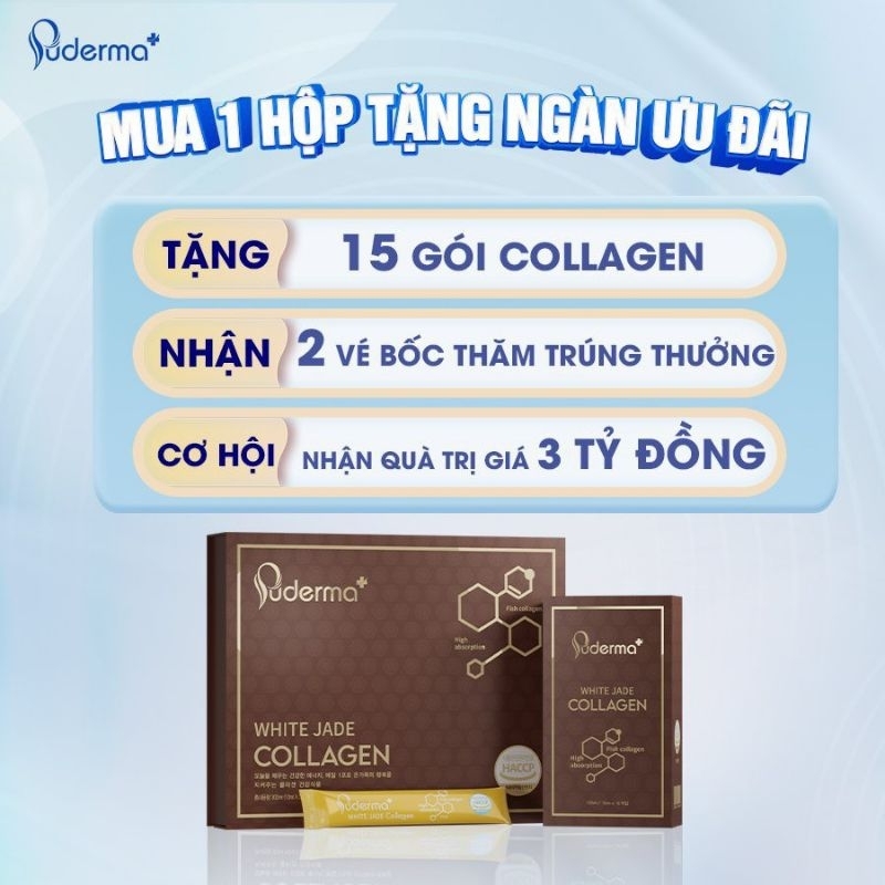 COLLAGEN Vảy Cá PUDERMA WHITE JADE COLLAGEN: Chống lão hóa da như nếp nhăn, khô ráp, và làm mờ vết....