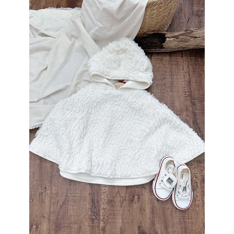 Áo choàng lông tai thỏ em bé mùa đông Nanci room