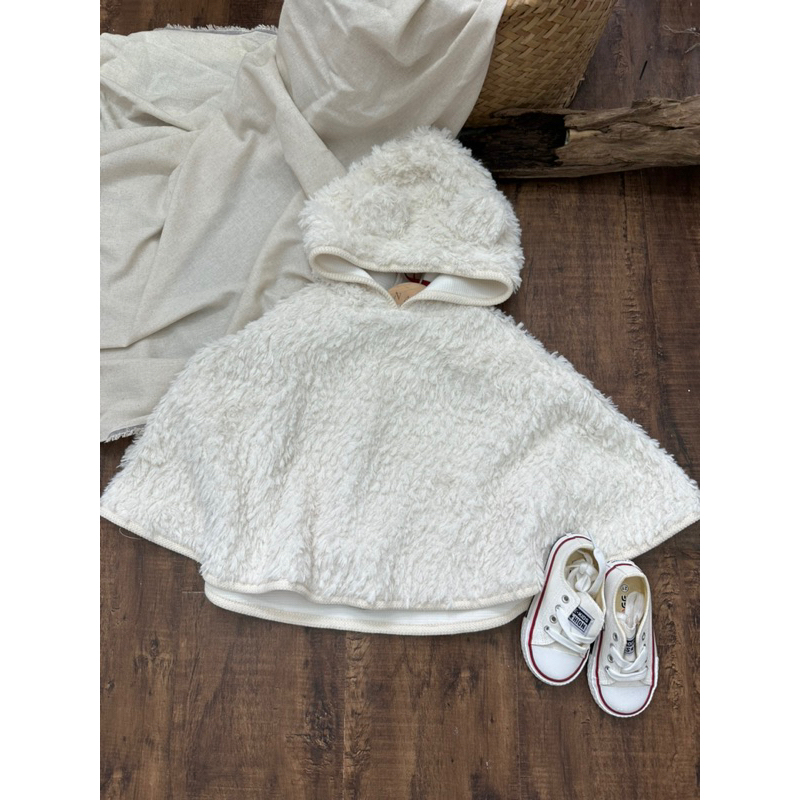 Áo choàng lông tai thỏ em bé mùa đông Nanci room