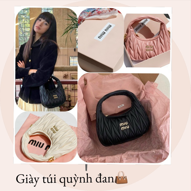 Túi MIU HOBO KẸP NÁCH CHẤT LIỆU DA LÌ MỀM MỊN