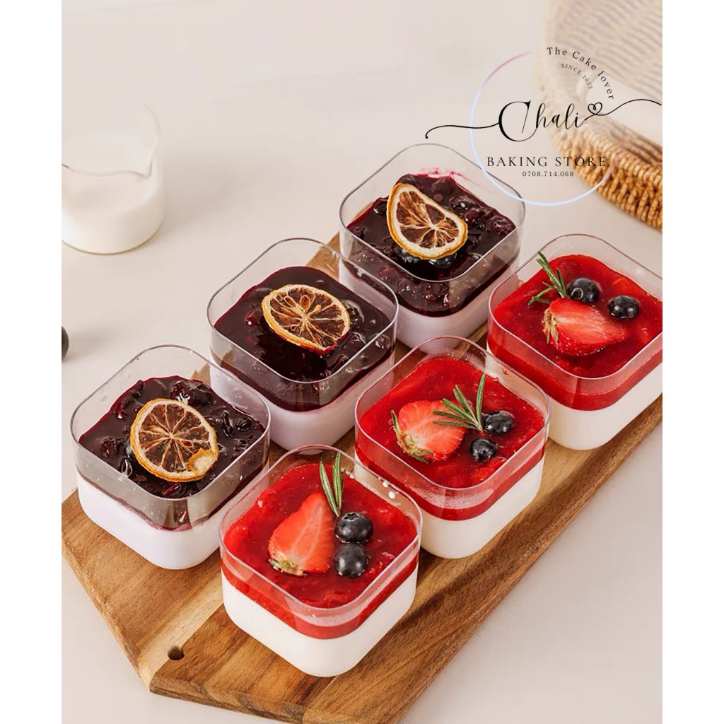 10 Ly Nhựa đựng Mousse LC-2013 bầu dục kèm nắp 250ml đựng các loại bánh nhỏ xinh xắn ❤️❤️