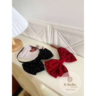 Bờm / Cài tóc / Băng đô nơ nhung đính hạt