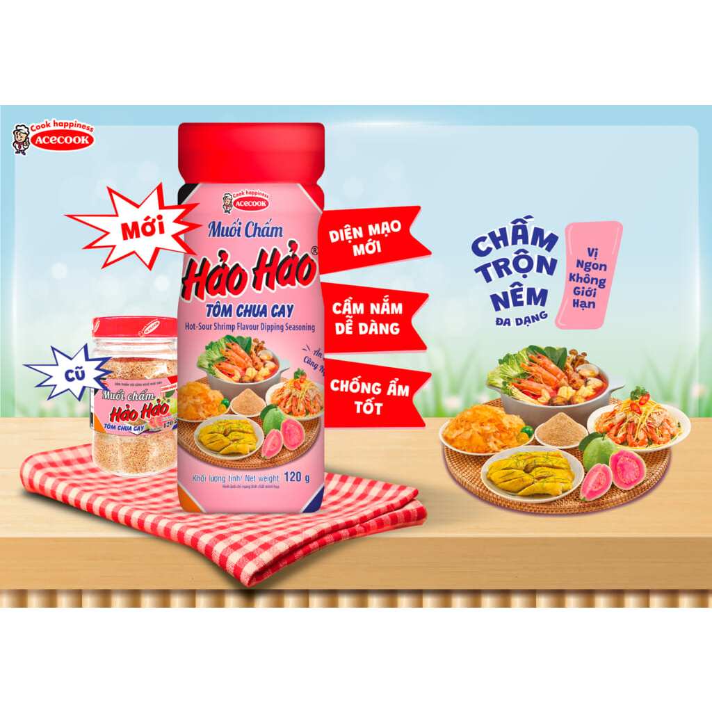 120g muối chấm hảo hảo tôm chua cay Acecook