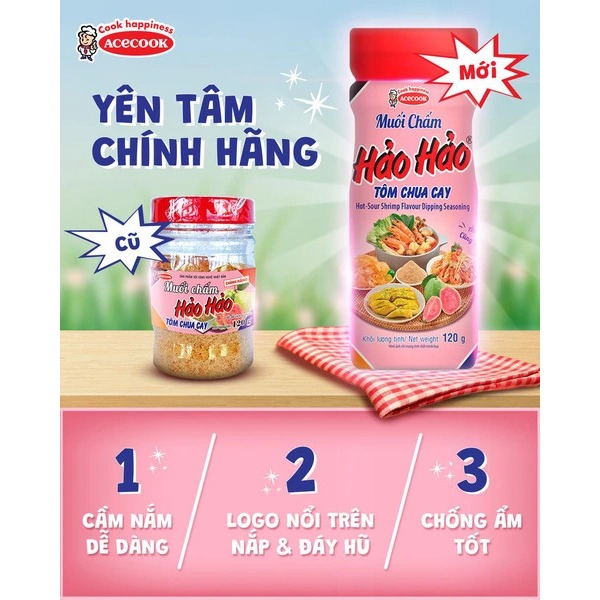 120g muối chấm hảo hảo tôm chua cay Acecook