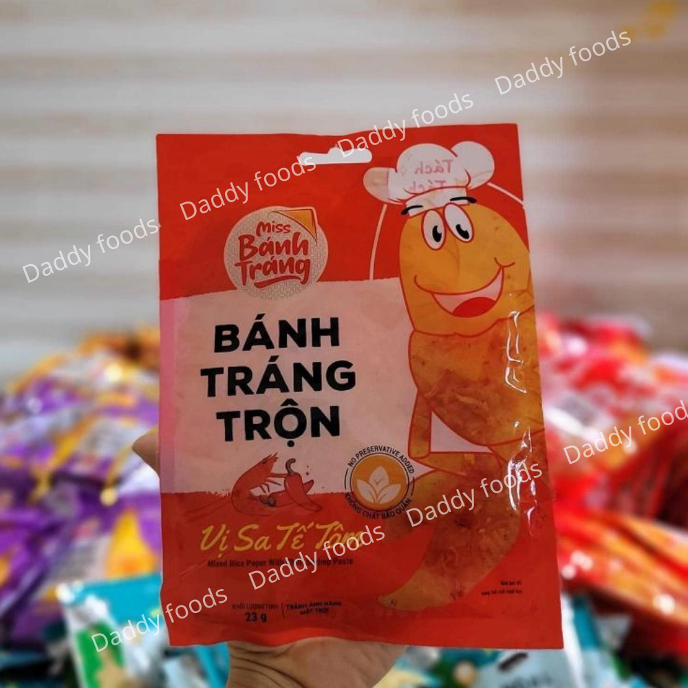 Bánh tráng trộn mix vị miss bánh tráng phômai, rong biển, gà quay, sa tế tôm, sa tế bò, chanh sả Vinasnack