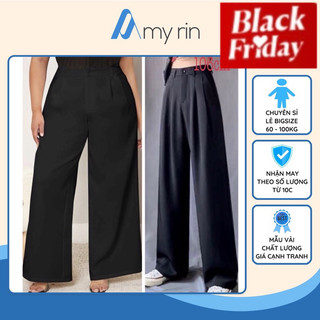 [HÀNG SẴN THỦ ĐỨC- HOẢ TỐC HCM] Quần suông bigsize nữ 60-95kg vải TUYẾT MƯA