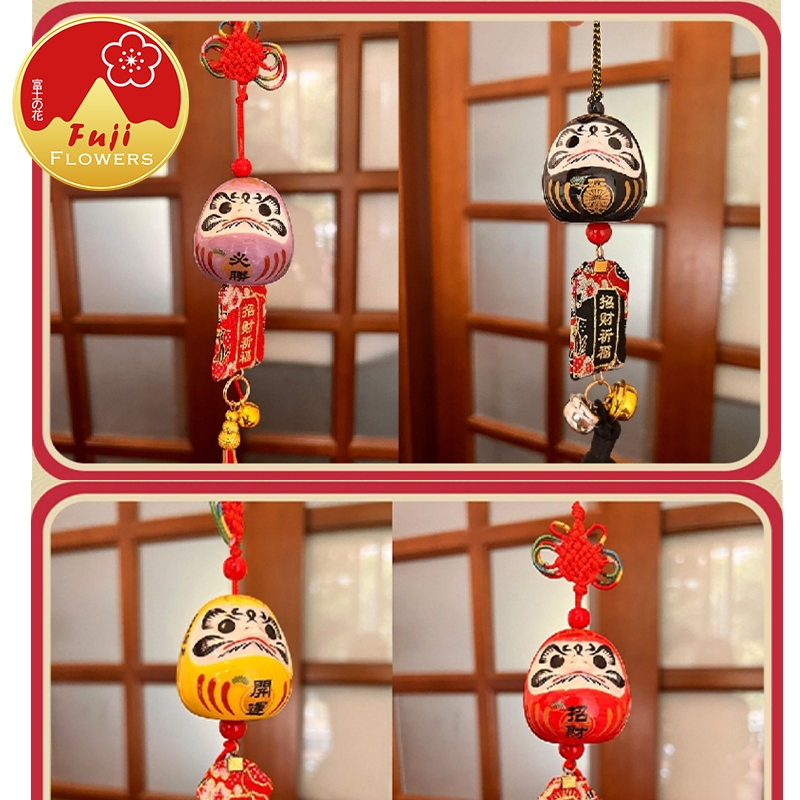 Dây treo tượng gốm Daruma may mắn dùng treo xe hoặc trang trí nhà cửa