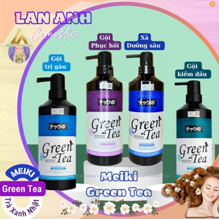 Dầu gội xả Meiki Green Tea 780ml Dầu gội trà xanh Nhật Bản đủ bộ Phục hồi, Chống gàu,Kiềm dầu dần cho dầu