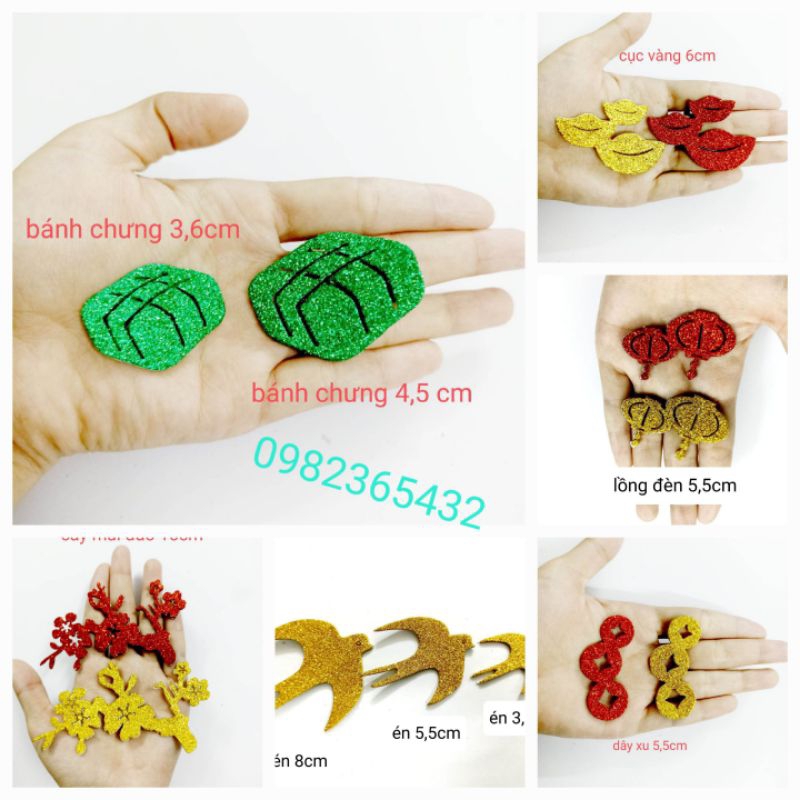 Phụ kiện Hình dán dừa, dán dưa hấu, dán bưởi Phụ Kiện Set Đồ Trang Trí Tết Nguyên Đán 2024