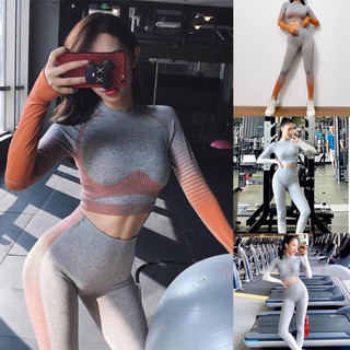 Đồ tập gym , bộ đồ tập thể thao nữ dài tay cao cấp viền kẻ ngang