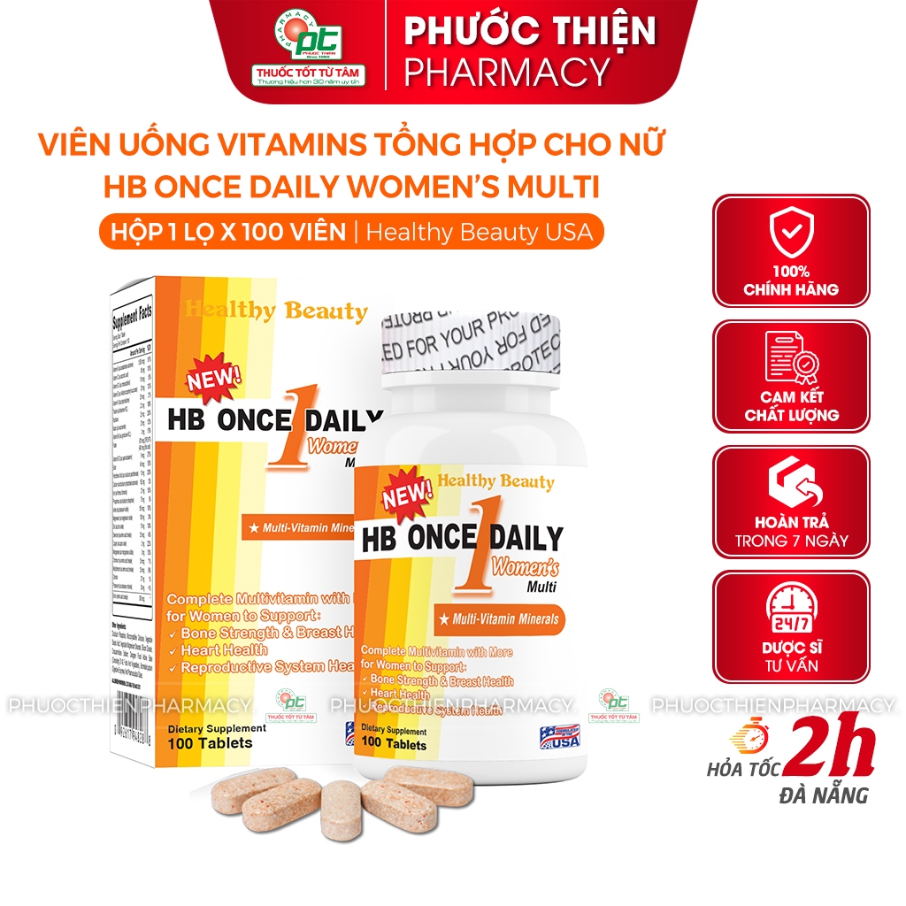 Vitamin tổng hợp cho nữ HB Once Daily Women's Multi lọ 100 Viên multivitamin for women