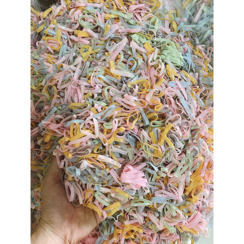 Chun Buộc Tóc Siêu Dai Deal 1K Loại Dày Thun Buộc Tóc Cho Bé Màu Pastel Đen Freeship