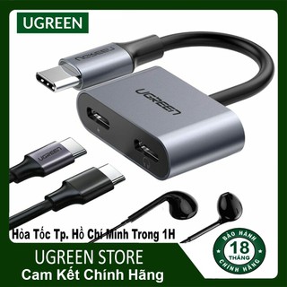 Cáp chuyển usb type c 1 ra 2 cổng cao cấp ugreen chính hãng cm232