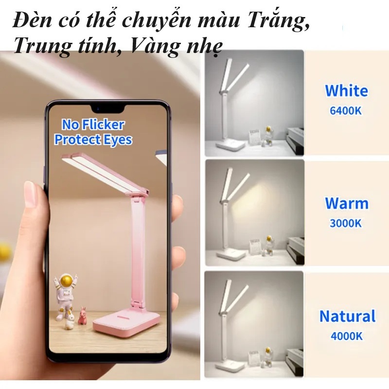 Đèn Led Để Bàn sử dụng pin sạcTiện Lợi, Để Bàn, Dễ gấp gọn