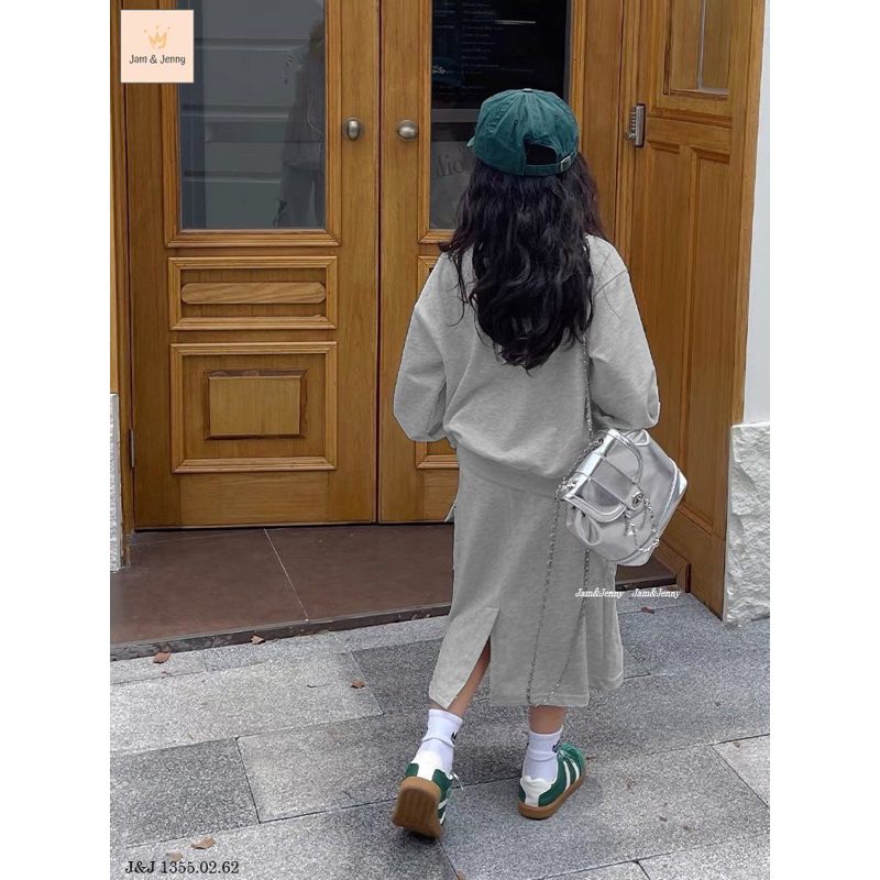 Bộ nỉ hoodie xanh ghi Etoile- HÀNG SALE KHÔNG ĐỔI TRẢ