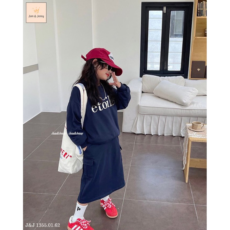 Bộ nỉ hoodie xanh ghi Etoile- HÀNG SALE KHÔNG ĐỔI TRẢ