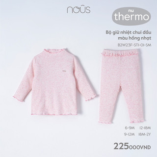 Bộ Quần Áo Dài Mix Tubarn Nơ Màu Be  NOUS (Size Từ 6-9 Tháng Đến 18-24 Tháng)