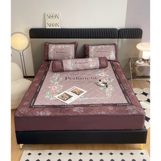 Bộ Ga Gối Nỉ Nhung Trần Bông Tặng Kèm Vỏ Gối Ôm Pediment, Sét 4 Món Ga Gối Nỉ Nhung Cao Cấp