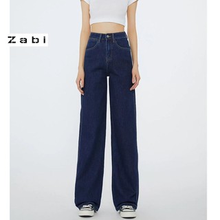 Quần baggy jeans nữ ZABI ống rộng đơn giản dài 98cm phong cách năng động trẻ trung QD049
