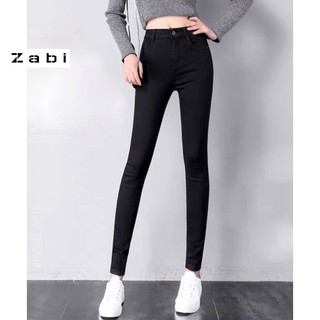 Quần dài jeans nữ co giãn LATIFAH cạp thường trơn màu đen cá tính QD023 phong cách hàn quốc