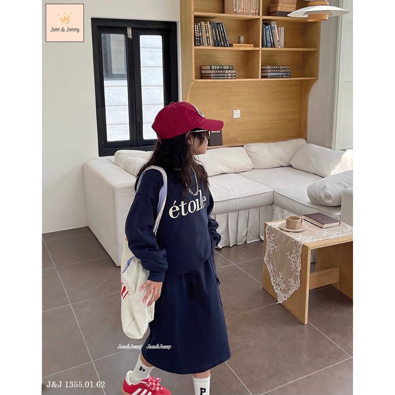 Bộ nỉ hoodie xanh ghi Etoile- HÀNG SALE KHÔNG ĐỔI TRẢ