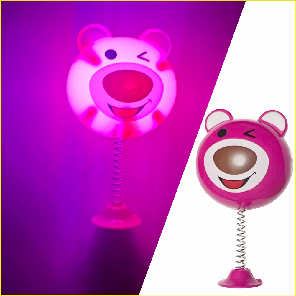 Gấu dâu, ếch, heo hồng, hổ con. Thú lò xo hoạt hình ngộ nghĩnh gắn mũ bảo hiểm, gắn xe máy, xe đạp, ô tô