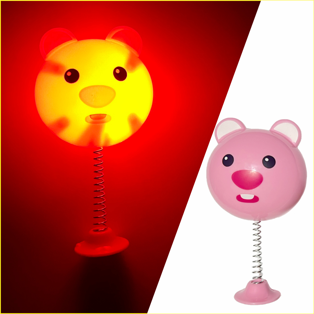 Gấu dâu, ếch, heo hồng, hổ con. Thú lò xo hoạt hình ngộ nghĩnh gắn mũ bảo hiểm, gắn xe máy, xe đạp, ô tô