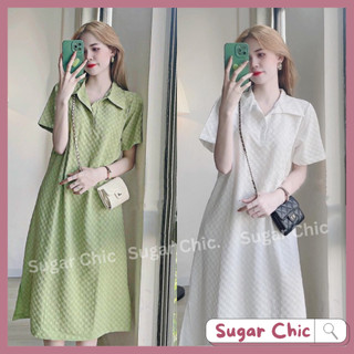 Đầm váy sơ mi polo dáng dài suông, Váy cổ trụ basic rẻ trung cá tính, Đầm sơ mi cổ đức xẻ dáng suông dài công sở M37