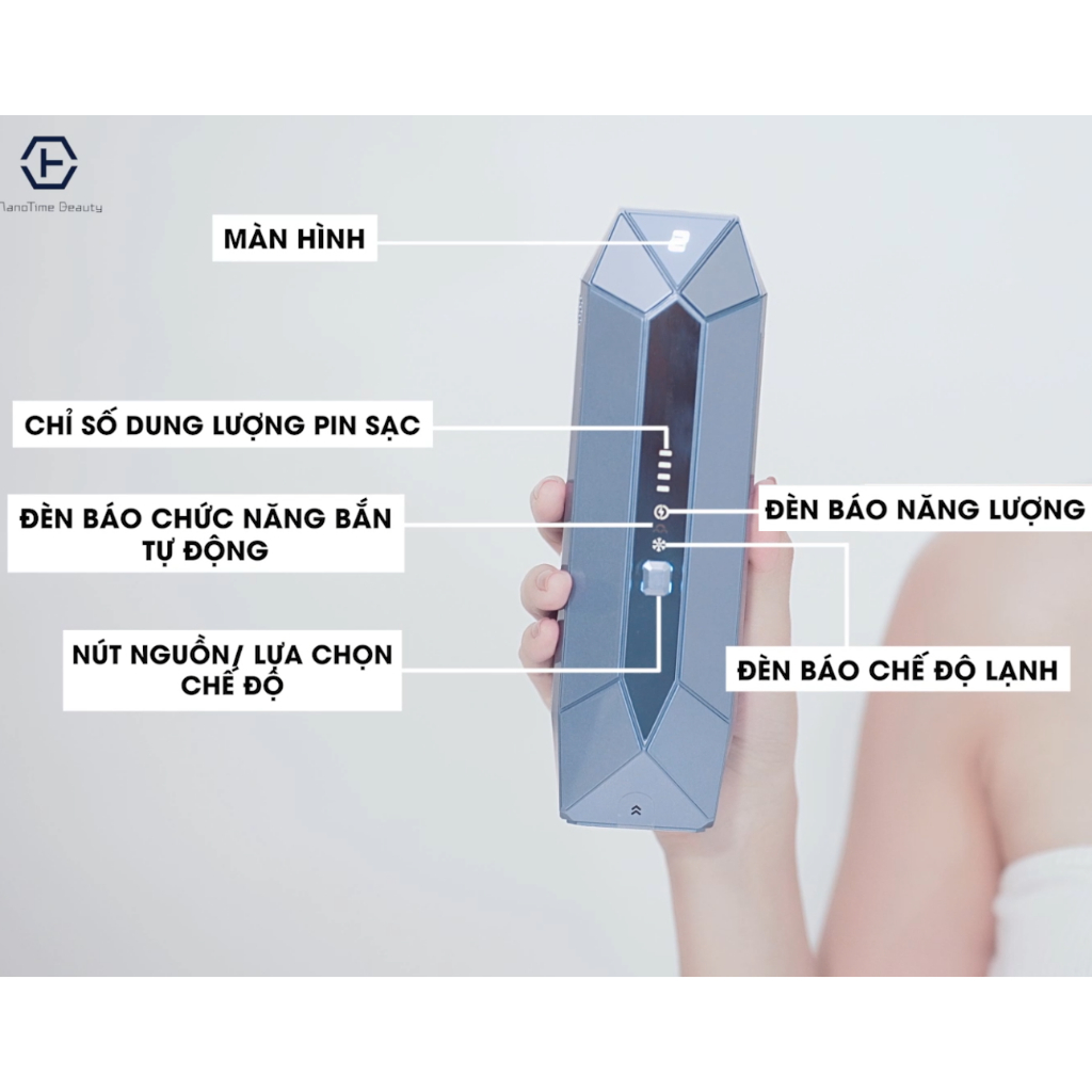 Máy triệt lông cá nhân cầm tay Nanotime B65pro Triệt lạnh 10 độ C, Không giới hạn Xung, Hiệu quả gấp 10 lần Triệt thường