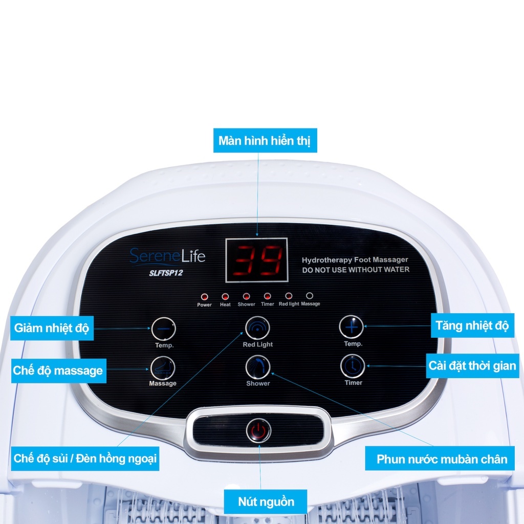 Bồn ngâm chân massage tự động 6 con lăn massage tự động cao cấp SereneLife SL12 HT Beauty
