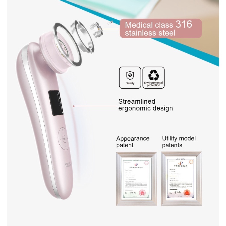 Máy đẩy tinh chất nâng cơ mặt trẻ hóa da đa năng 9in1 NanoTime F82e HT Beauty, Nâng cơ mặt EMS và Ánh sáng Photon