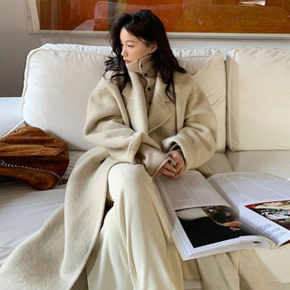 Áo khoác dạ ép wool cao cấp, dáng dài 2 lớp, ép lông chuột